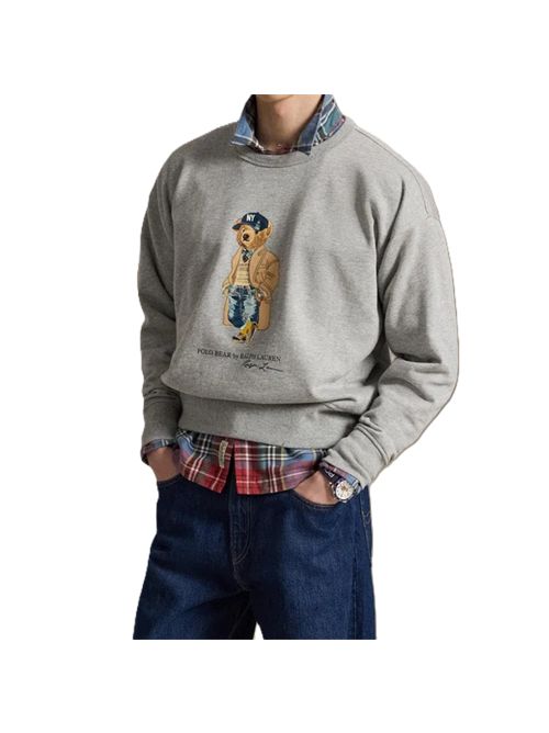 Girocollo NYC Heritage Bear Polo Ralph Lauren | 710-B27080-001ANDOVER HEATHER